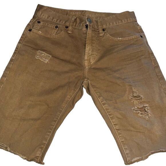 American Eagle Outfitters Brown Denim Shorts Size 26 - Picture 1 of 6